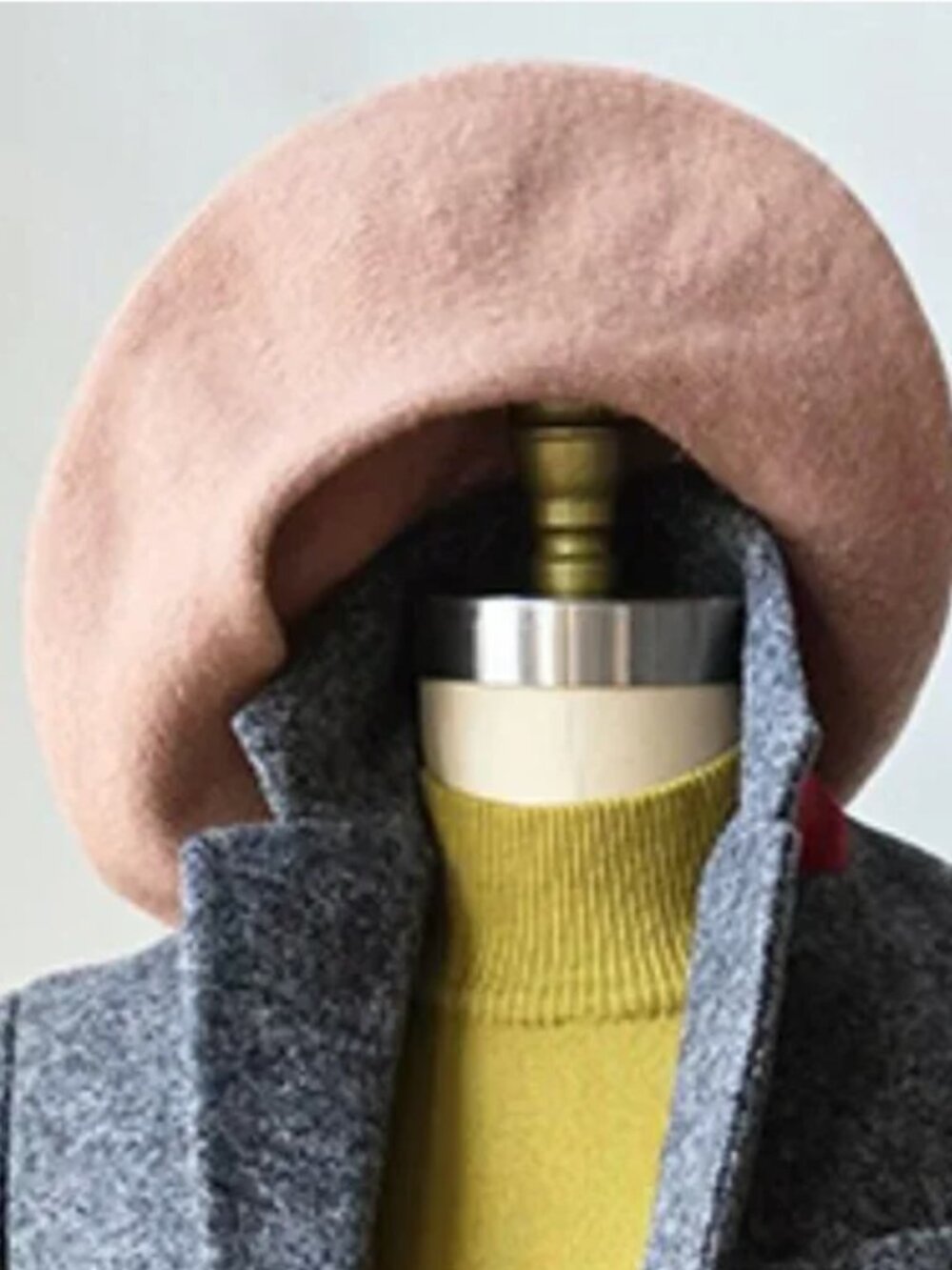 Free People Oversized French Wool Beret Hat in Light Camel